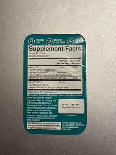 Mood & Cognition Dissolving Strips by MaryRuth's – B Vitamins, Saffron, Strawberry