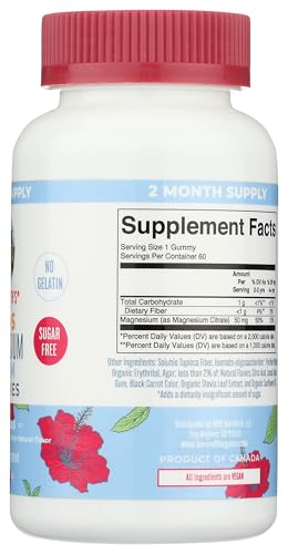 MaryRuth's Kids Magnesium Citrate Gummies – 60 Count, 2-Month Supply, Sugar Free, Vegan