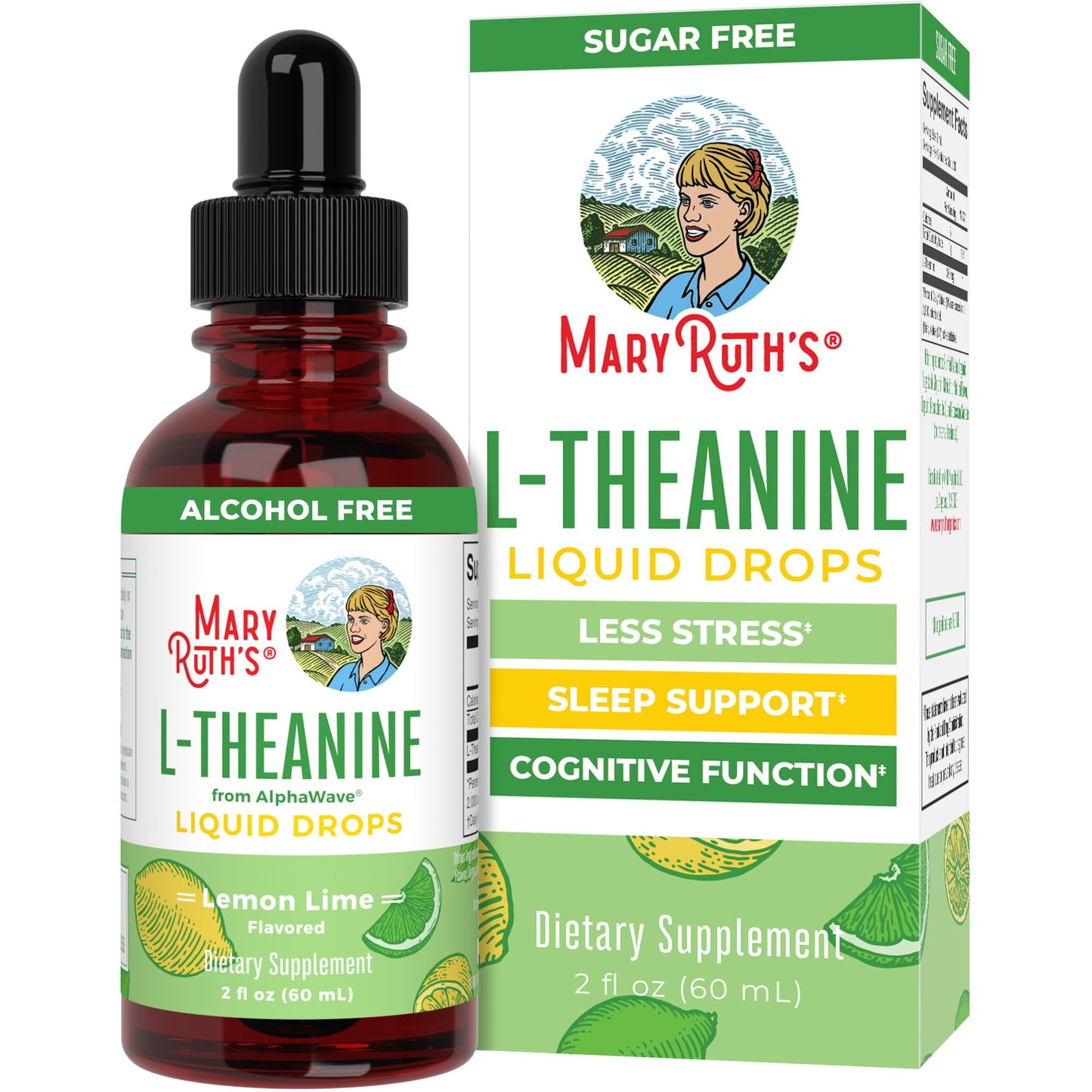 MaryRuth's L-Theanine 200mg Liquid Drops - Mood, Focus & Sleep Support | Vegan, Non-GMO, Gluten Free | 30 Servings