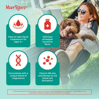 MaryRuth's Liquid Magnesium 30 oz | Ages 4+ | Cognitive & Bone Health | Vegan