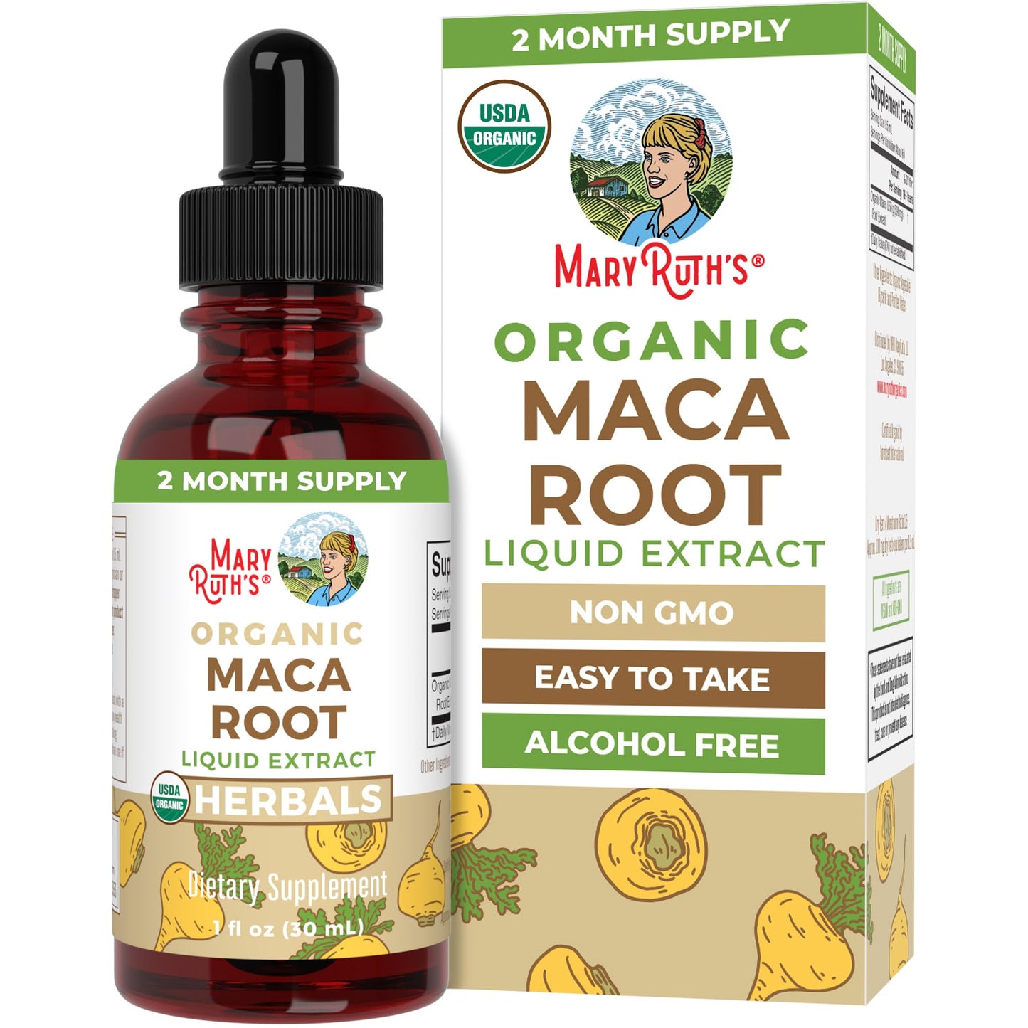 MaryRuth’s USDA Organic Maca Root Liquid Drops | Vegan | Non-GMO | Gluten Free | Alcohol Free | 1 Fl Oz