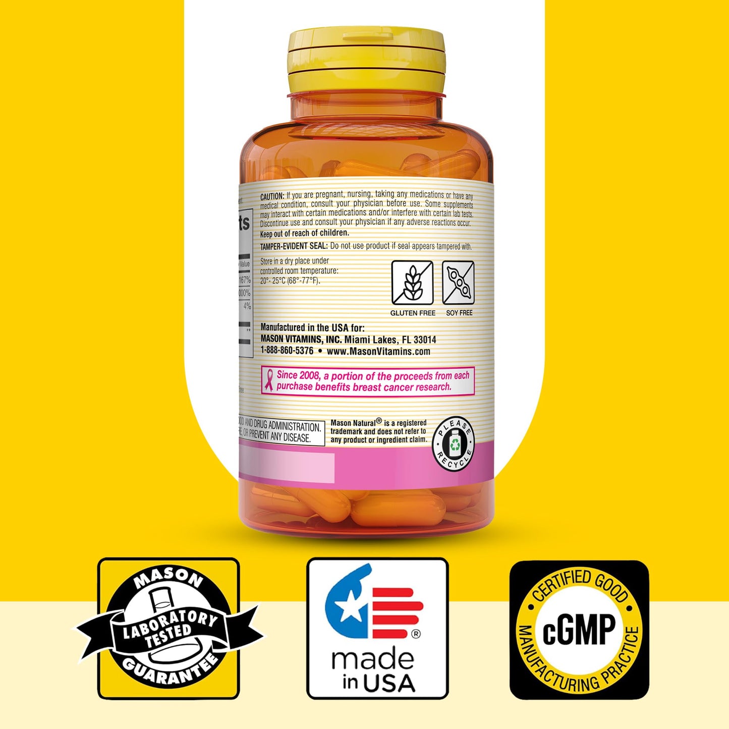 Mason Natural 1500mg Collagen with Vitamin C, Biotin & Calcium – 40 Day Supply (Pack of 2)