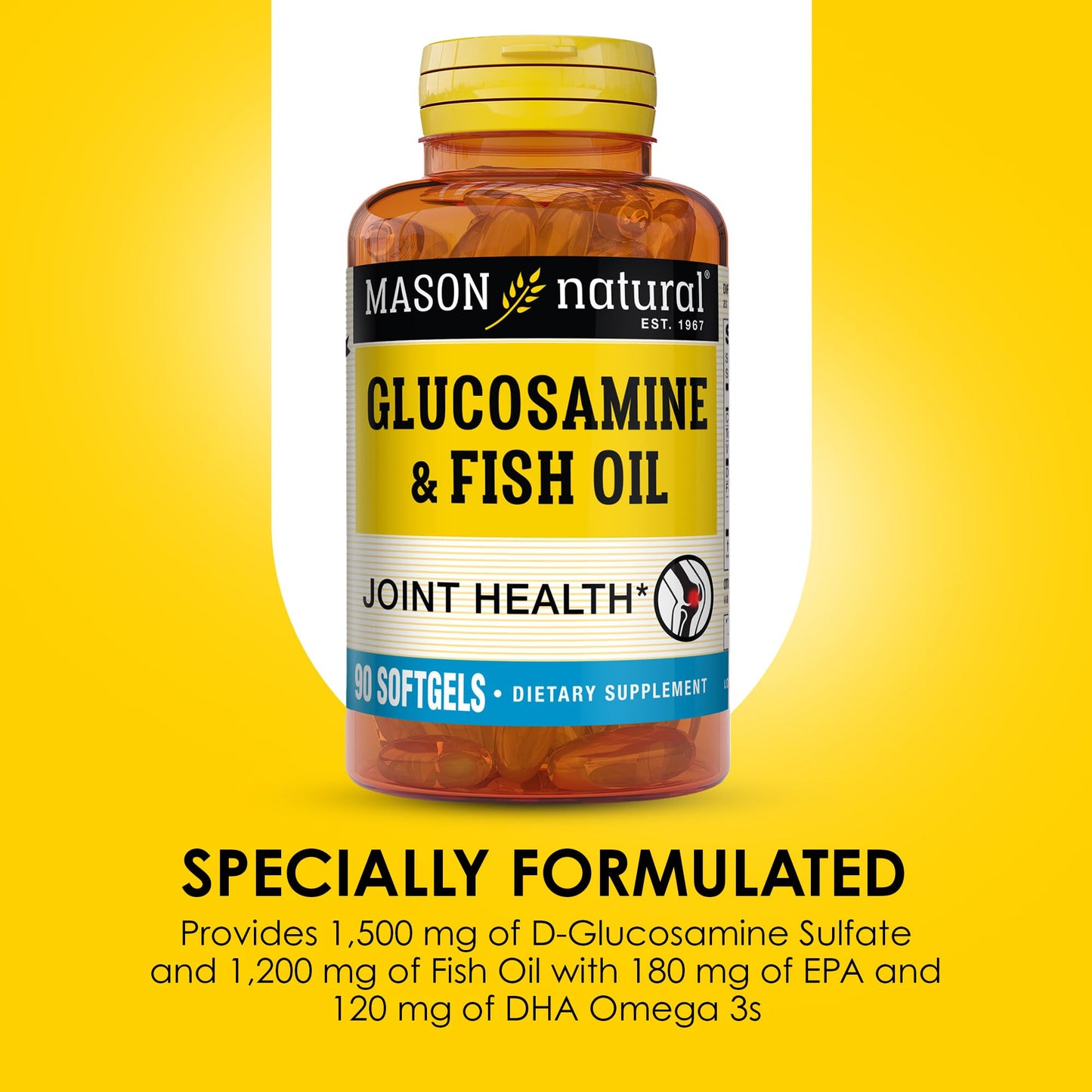 Mason Natural Glucosamine & Fish Oil - Joint Support, 1 Month Supply