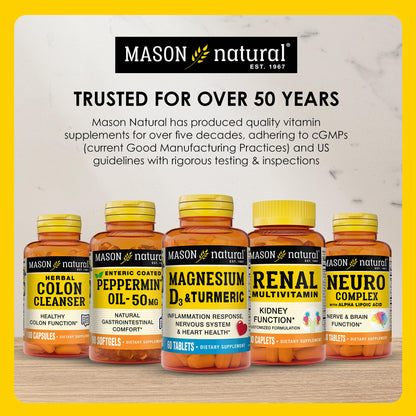 Mason Natural Vitamin K2 + D3 100 mcg / 25 mcg with Calcium | 100 Day Supply | Bone & Muscle Support