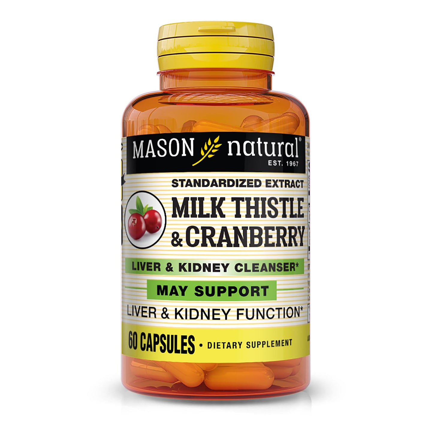 Mason Natural Milk Thistle & Cranberry Liver & Kidney Cleanser – 60 Capsules