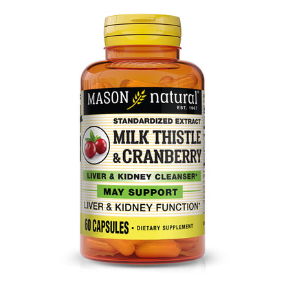 Mason Natural Milk Thistle & Cranberry Liver & Kidney Cleanser – 60 Capsules