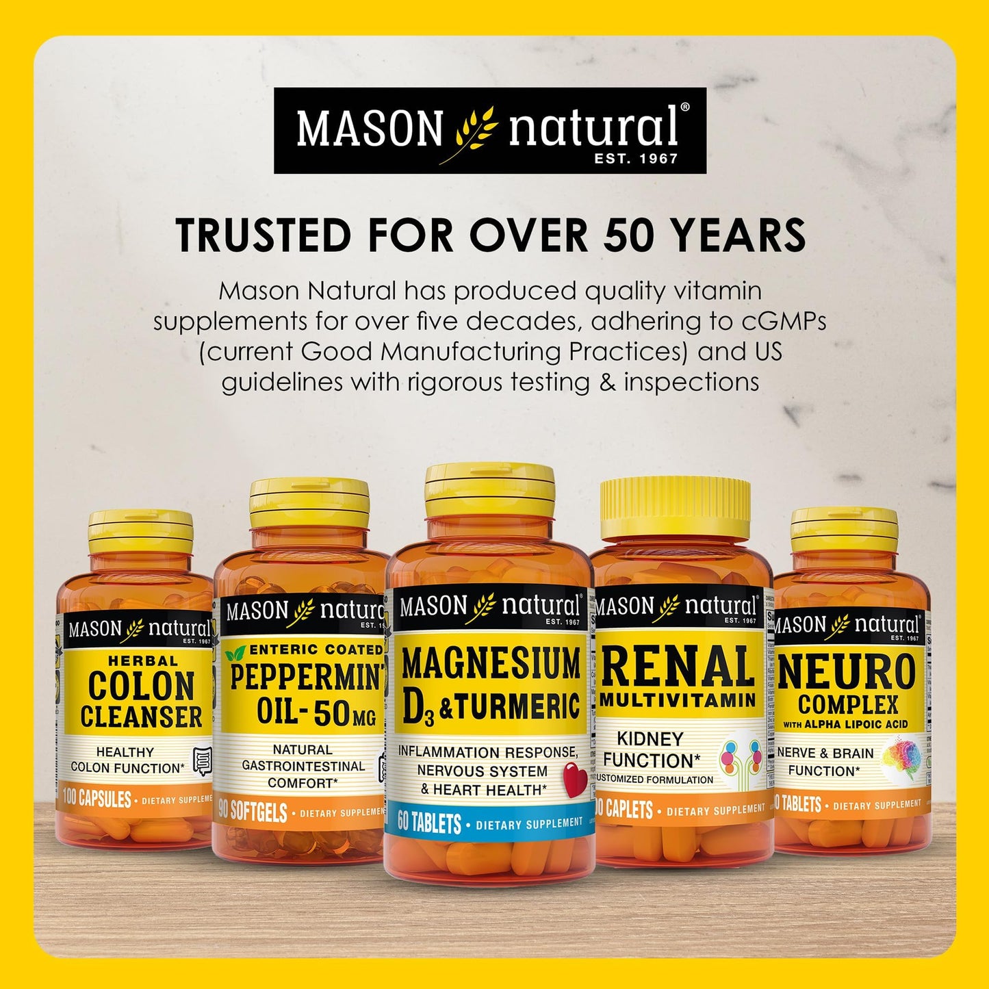 Mason Natural 1500mg Collagen with Vitamin C, Biotin & Calcium – 40 Day Supply (Pack of 2)