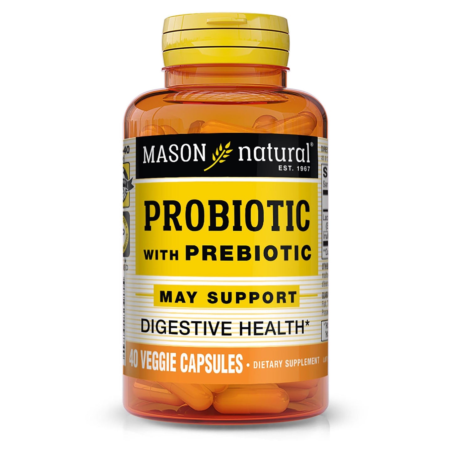 Mason Natural Probiotic with Prebiotic – 40 Day Supply | Gut Health & Digestion