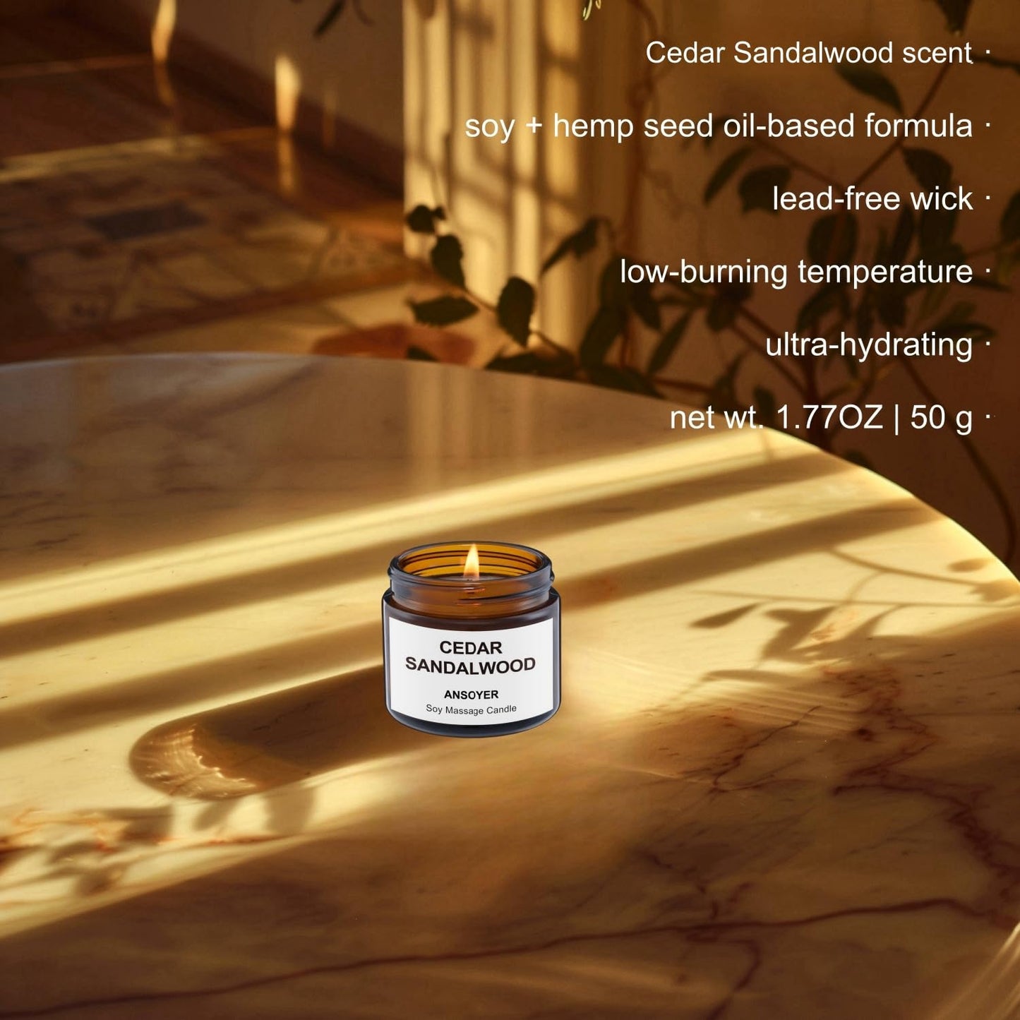 Massage Candle – Soy & Hemp Seed Oil Body Oil & Lotion Candle | Home Spa 1.77 oz