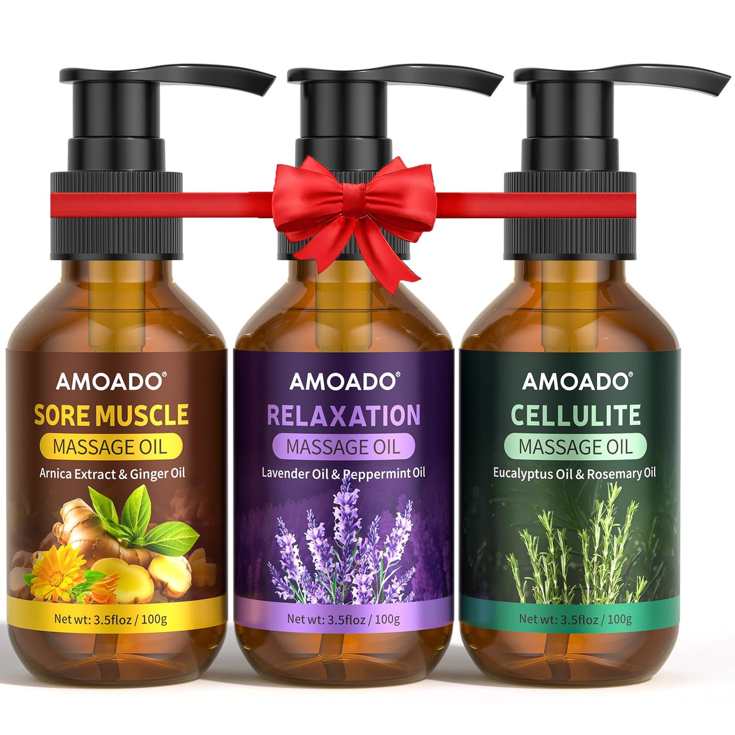 Massage Oil Gift Set – Arnica, Eucalyptus & Lavender, 10.5oz