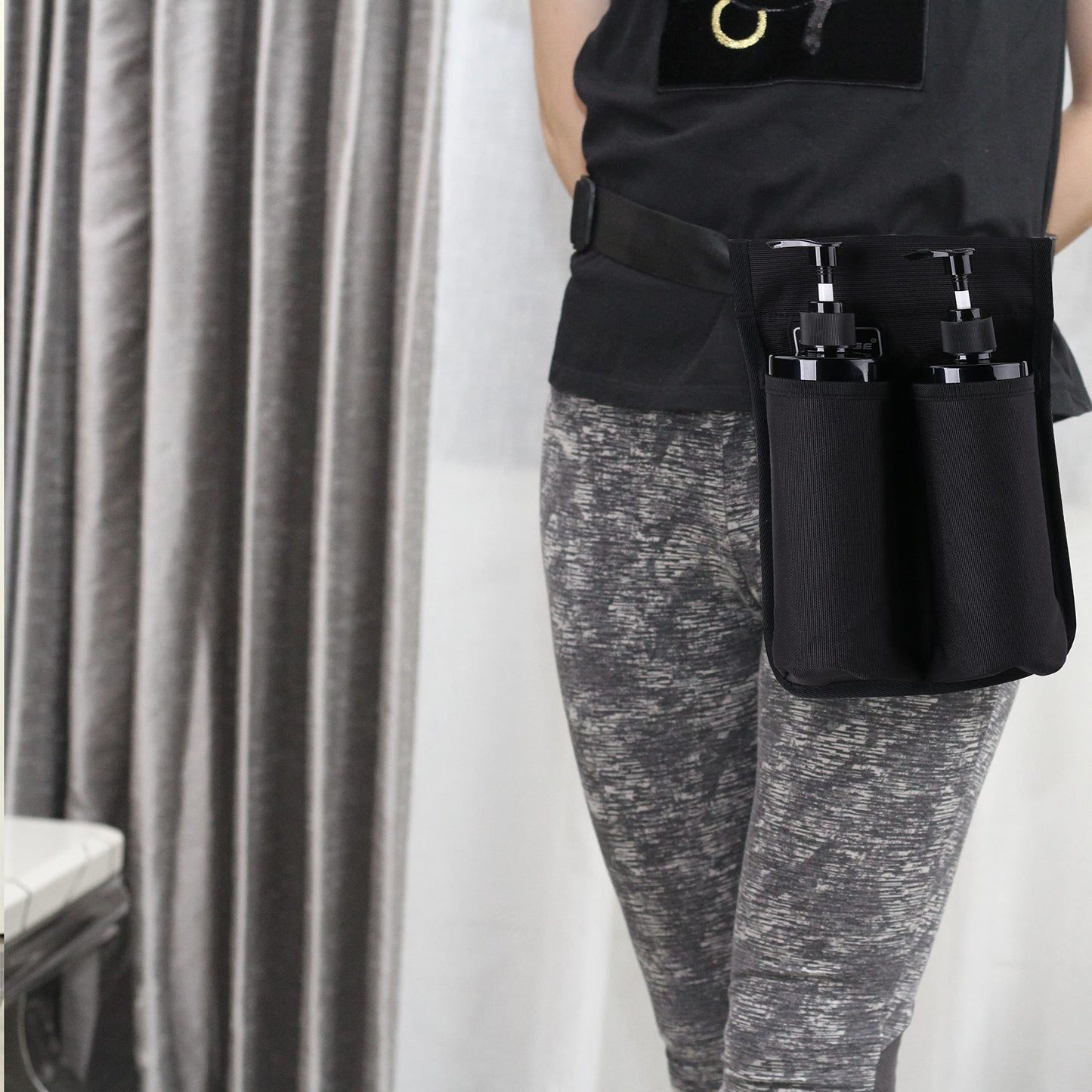 Massage Oil Holster Bag – Portable Massage Bottle Holder for Therapists (Black)