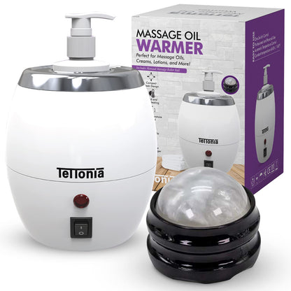 Massage Oil/Lotion Warmer with Auto-Temperature - White Pearl