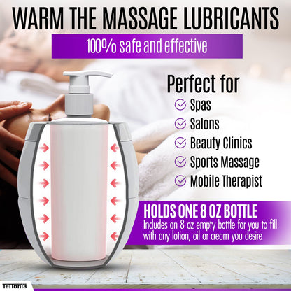 Massage Oil/Lotion Warmer with Auto-Temperature - White Pearl