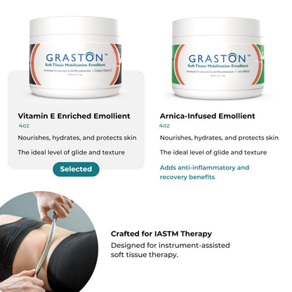 Graston Technique Vitamin E Enriched Emollient - 4oz Jar | IASTM Lotion & Massage Therapy Cream - 6-Pack
