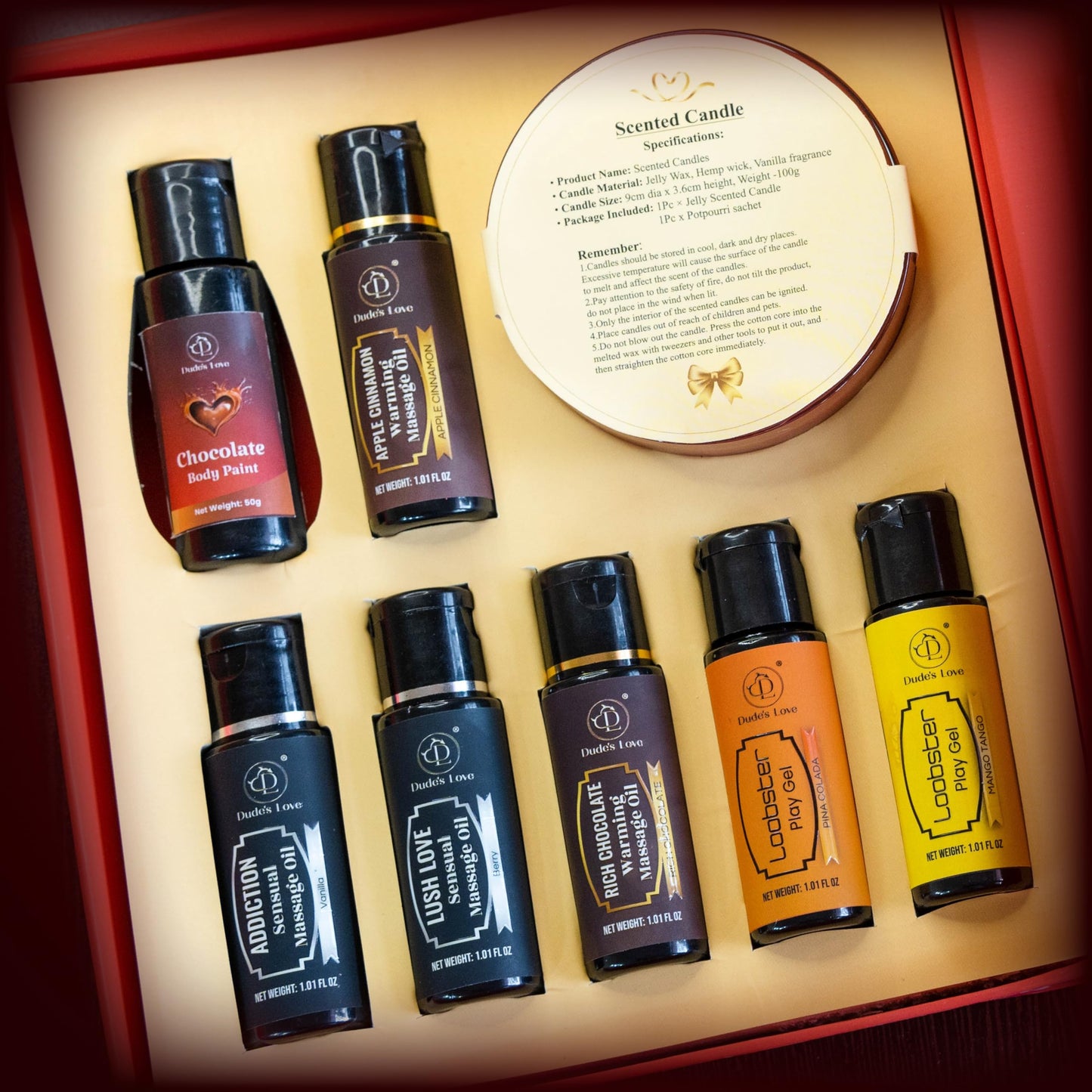 Love Gift Set – Organic Massage Oils & Chocolate Body Paint for Couples