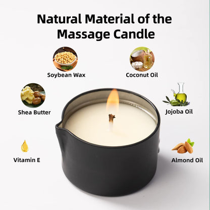Massaging Oil Candle - Rum Raisin Scent 6.35 oz | Moisturizing Shea Butter Massage Candle