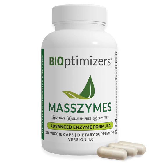 BiOptimizers MassZymes - Complete Digestive Enzymes (250 Capsules) BritishVita | Premium UK Vitamins & Wellness Supplements