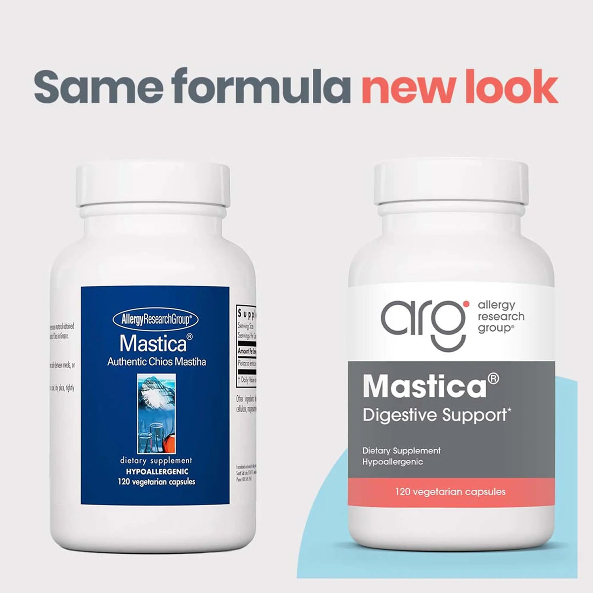 Allergy Research Group Mastica - 500 mg Mastic Gum Capsules for Digestive Support (120 Count) BritishVita | Premium UK Vitamins & Wellness Supplements
