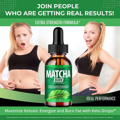 Matcha Burn Drops – Official Maximum Strength Keto Liquid Formula (1 Pack)