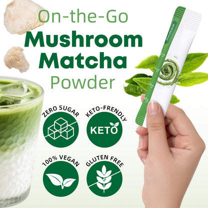 Mushroom Matcha Powder – Organic Ceremonial Grade with Lion’s Mane & Cordyceps