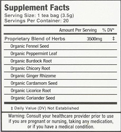 Mate Factor Functional Herbal Blends - Digestive Tea with Prebiotics (20 Bags)
