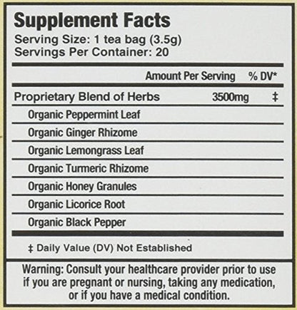 Mate Factor Functional Herbal Blends - Ginger Turmeric with Black Pepper (20 Bags)