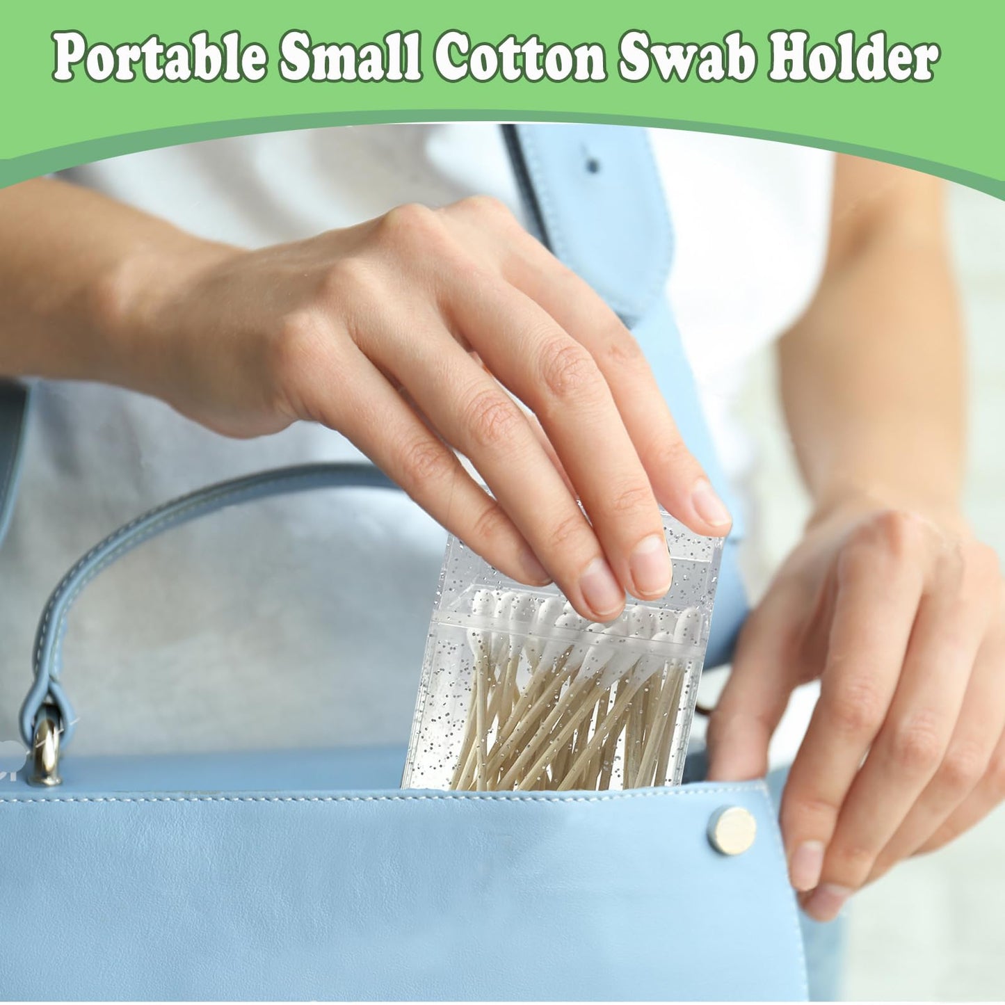MatFirsmo Cotton Swab Holder for Travel – 2 Pcs, Clear Plastic with Dustproof Lid (Transparent White)