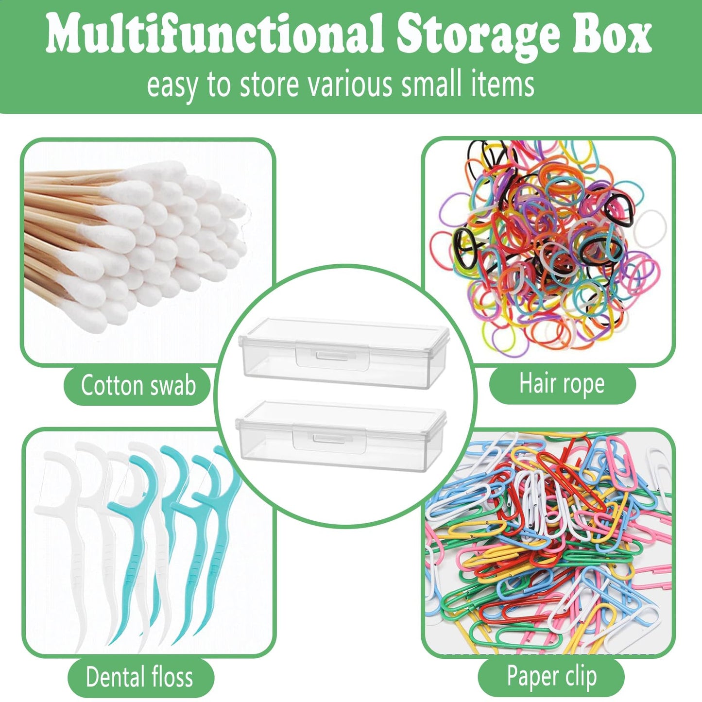 MatFirsmo Cotton Swab Holder for Travel – 2 Pack, Portable Dustproof Case (Clear Plastic)