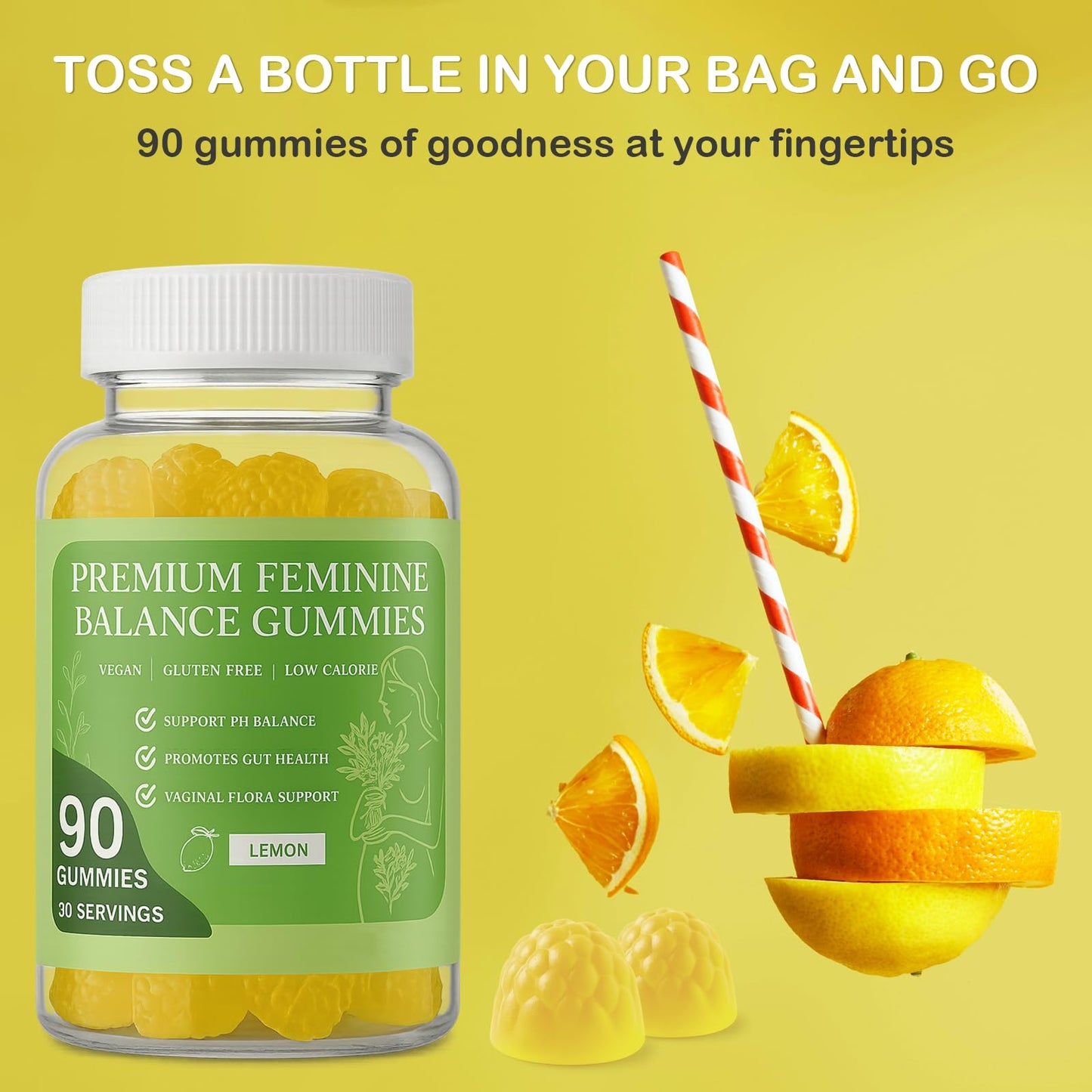 MATOP Premium Feminine Balance Gummies – pH Probiotic for Women, Lemon, Vegan