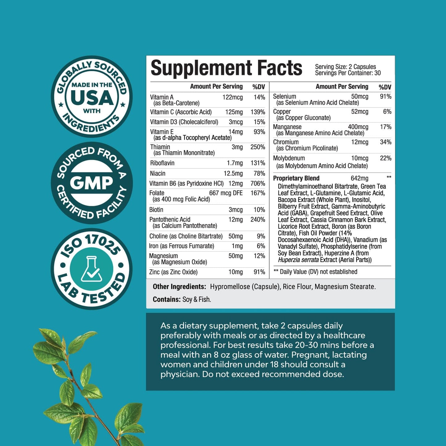 Matrix Nootropic Brain Supplement for Memory & Focus – Mind's Vitality – 60 Capsules