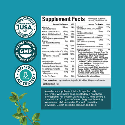Matrix Nootropic Brain Supplement for Memory & Focus – Mind's Vitality – 60 Capsules