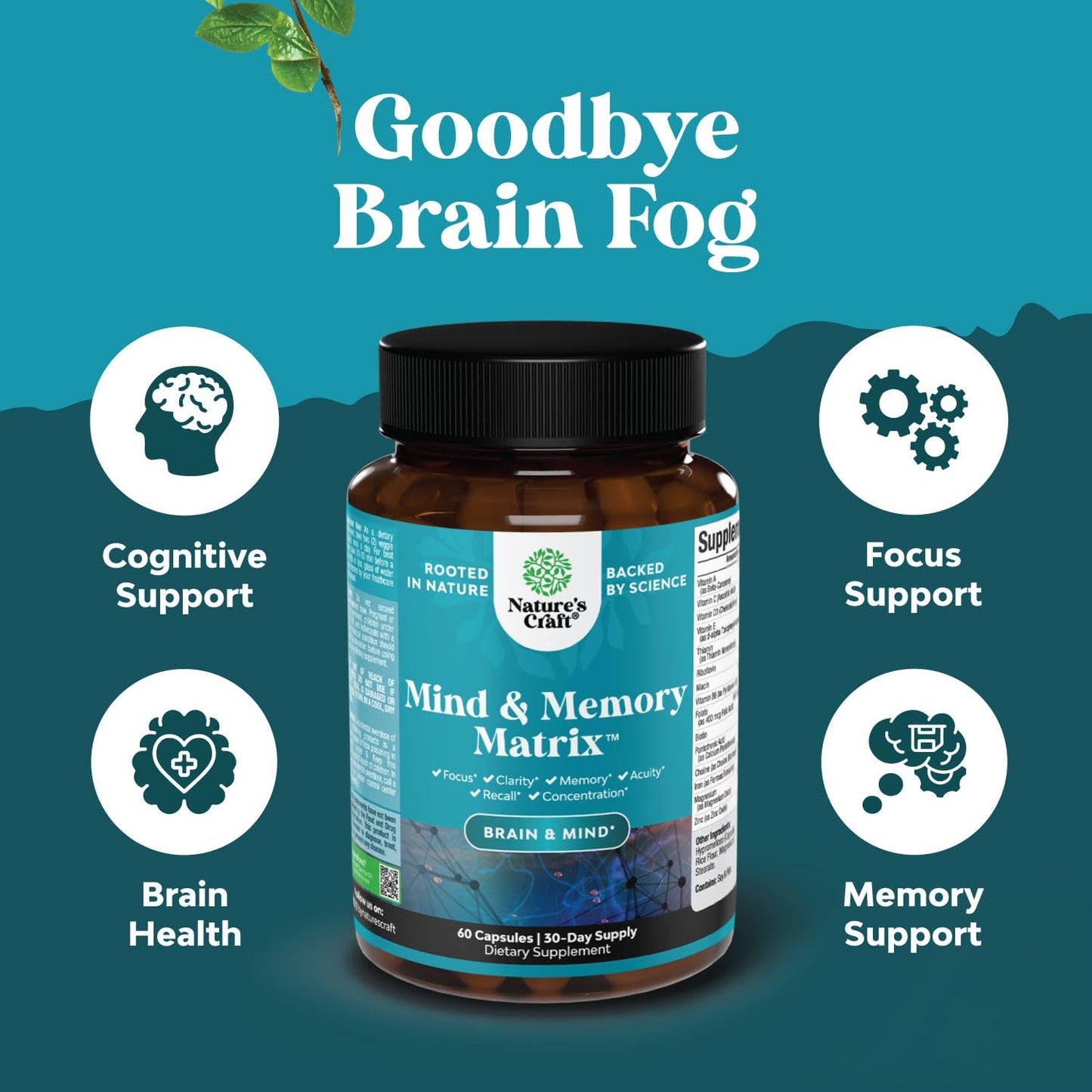 Matrix Nootropic Brain Supplement for Memory & Focus – Mind's Vitality – 60 Capsules
