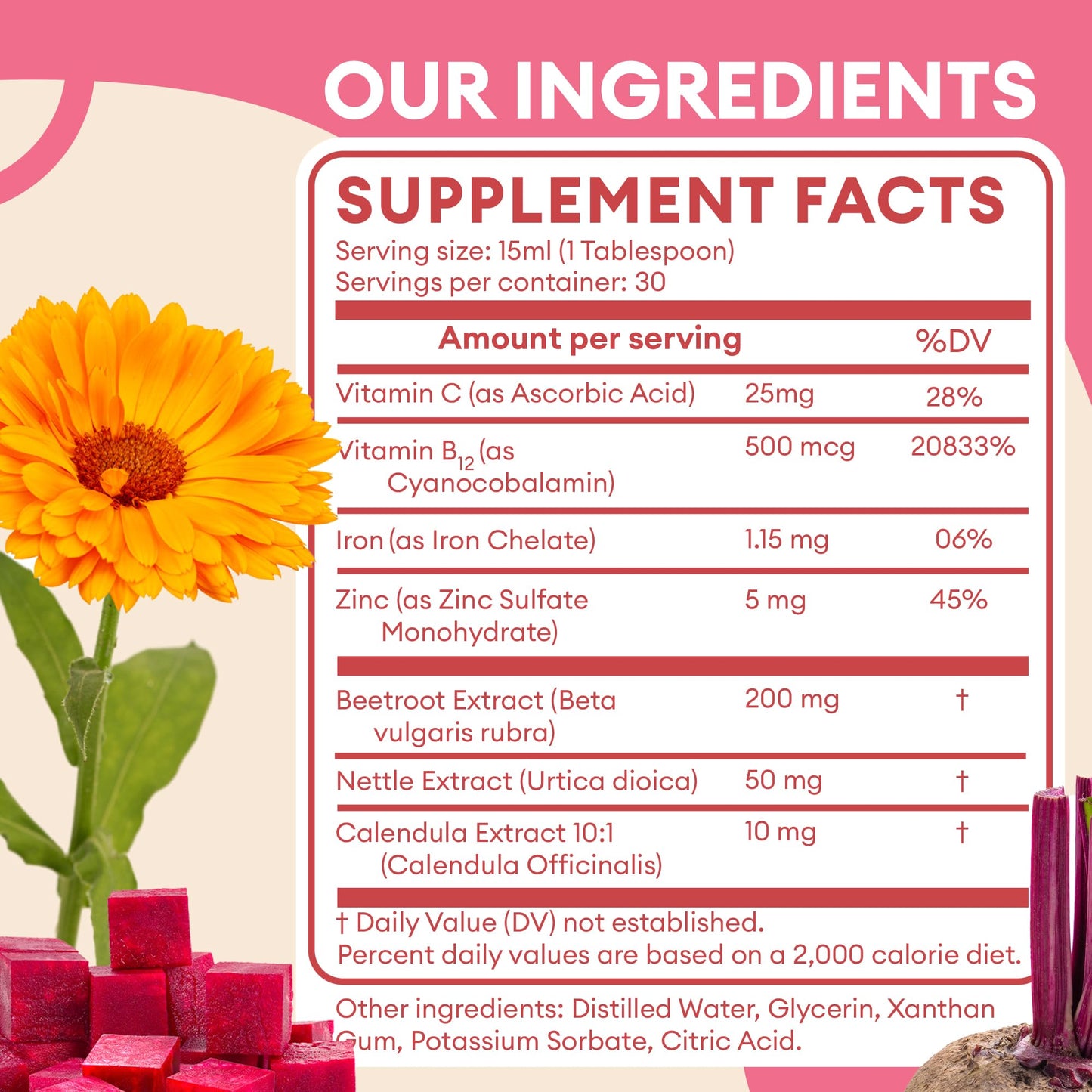 MavoCare Daily Liposomal Iron + Beetroot Vitamin | Hormone Health, Uterine & Fertility Support | Vegan Liquid Vitamin 15.2 fl oz