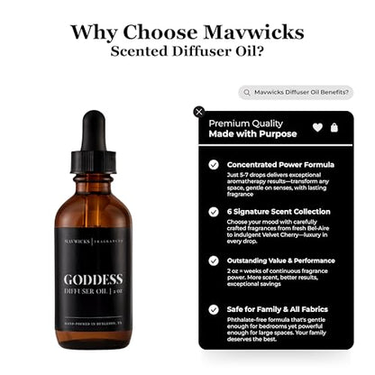 Mavwicks Diffuser Oil (Goddess) – 2oz Premium Essential Oil Blend for Aromatherapy Diffusers | Luxury Home Fragrance
