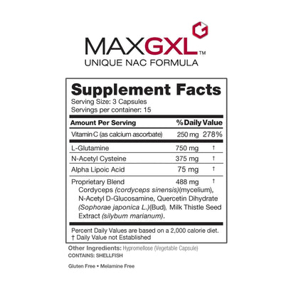 Max GXL NAC Formula | 180 Veg Capsules, 30 Servings (Pack of 2)