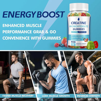 MaxHemp Creatine Monohydrate Gummies - 5g per Serving, Sugar Free & Vegan