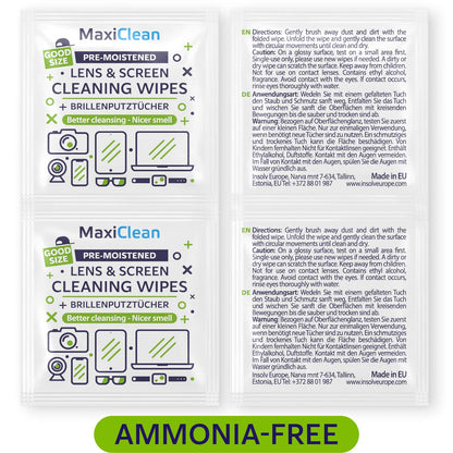 MAXI CLEAN 440 Pack Lens Wipes – Pre-Moistened Eyeglasses & Screens Cleaner
