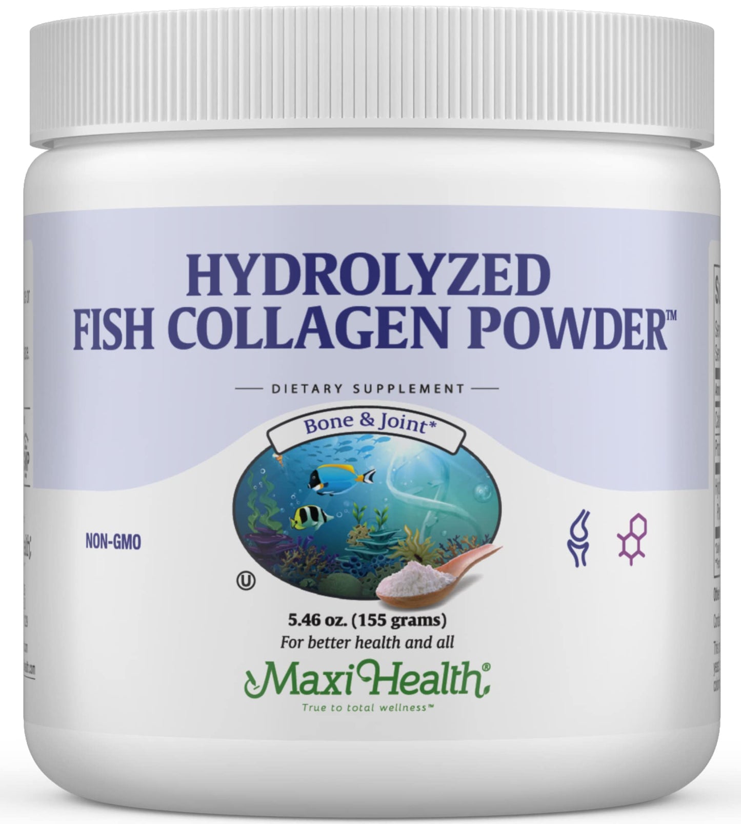 Maxi Health Collagen Peptides Powder – Marine Type I Unflavored Collagen for Joints, Skin, Hair & Nails (5.46 oz)