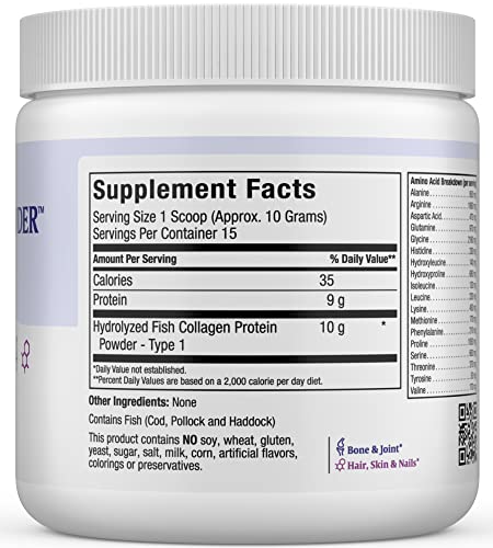 Maxi Health Collagen Peptides Powder – Marine Type I Unflavored Collagen for Joints, Skin, Hair & Nails (5.46 oz)