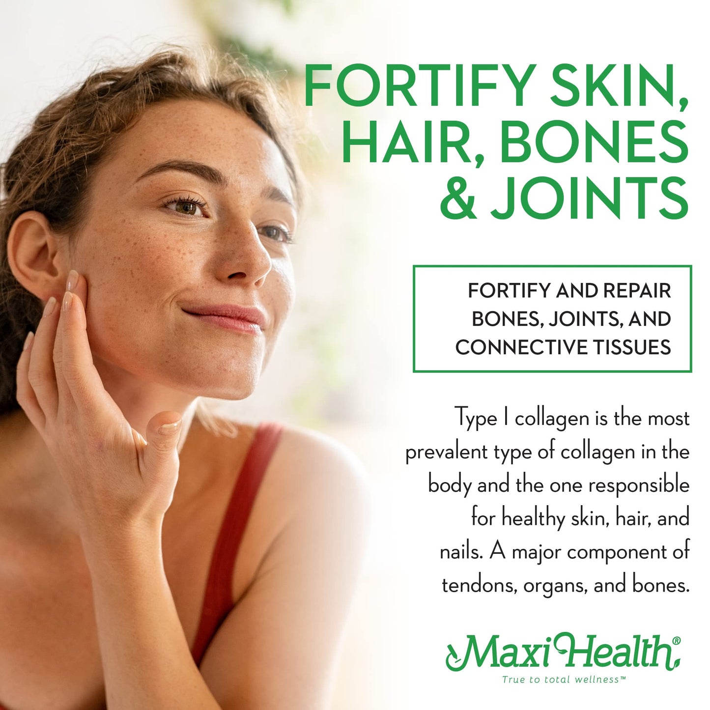 Maxi Health Collagen Peptides Powder – Marine Type I Unflavored Collagen for Joints, Skin, Hair & Nails (5.46 oz)
