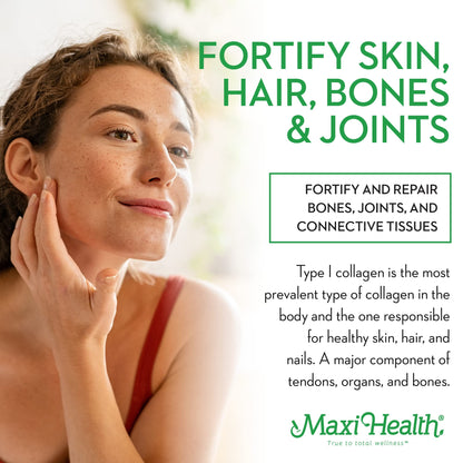 Maxi Health Collagen Peptides Powder – Marine Type I Unflavored Collagen for Joints, Skin, Hair & Nails (5.46 oz)