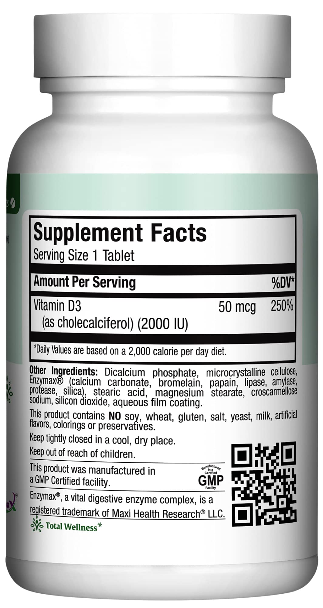 Maxi-Health Vitamin D3 2000 IU - For Healthy Muscle Function, Bone Health and Immune Support – 90 Tablets – Best Kosher Supplement For Adults