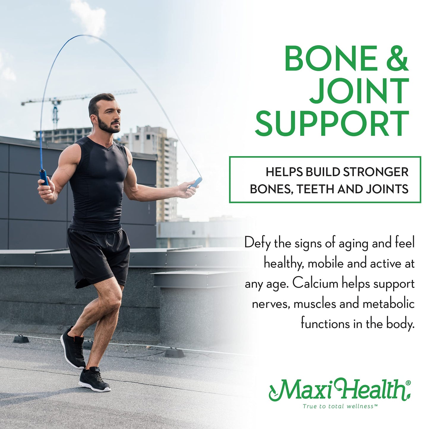 Maxi Health Calcium Magnesium Vitamin D3 K2 - Bone & Joint Support (120 Caps)