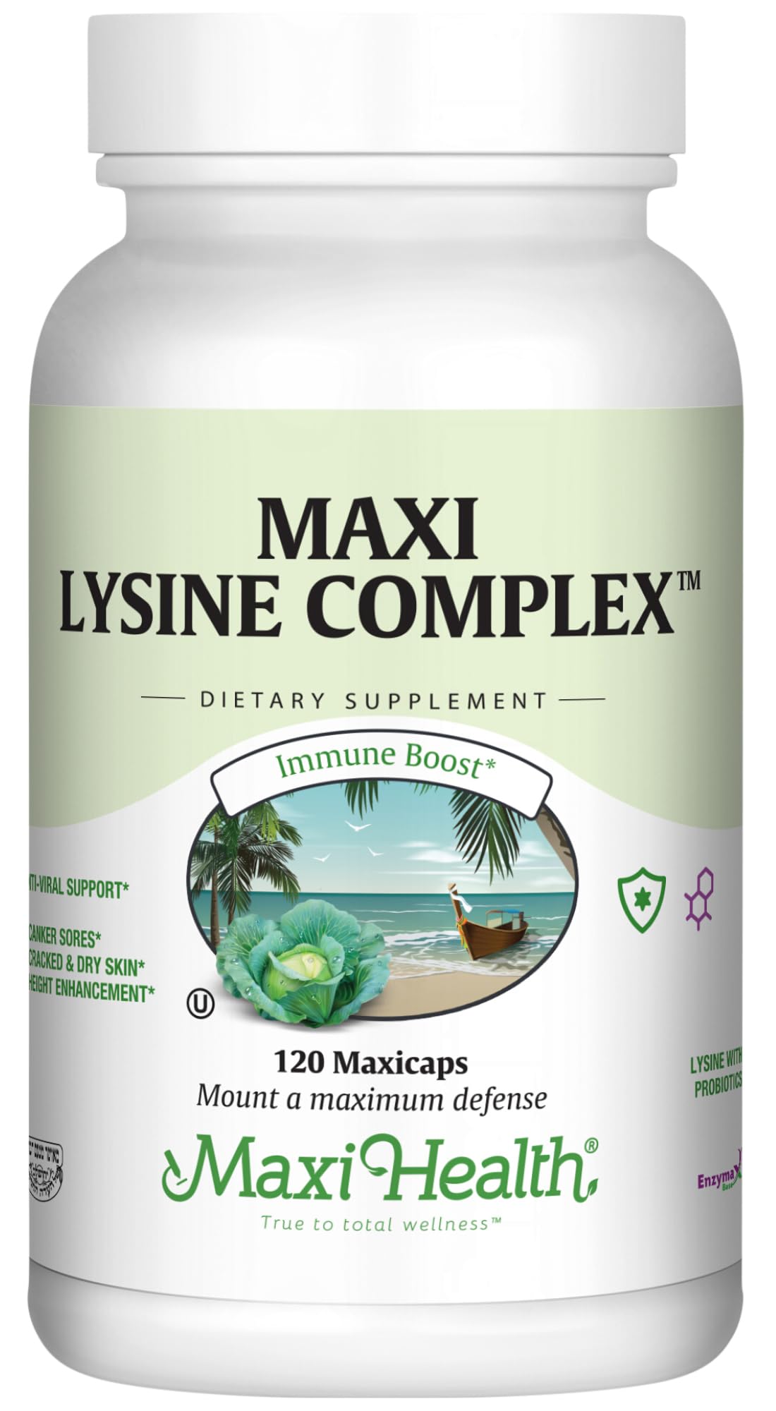 Maxi Health Lysine Complex with Probiotics - L-Lysine 1000mg | 60 Capsules
