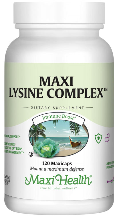 Maxi Health Lysine Complex with Probiotics - L-Lysine 1000mg | 60 Capsules