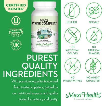 Maxi Health Lysine Complex with Probiotics - L-Lysine 1000mg | 60 Capsules