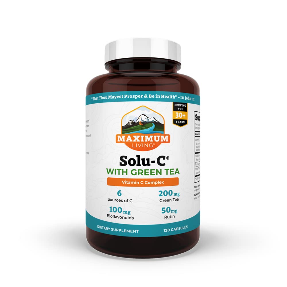 Maximum Living Solu-C with Green Tea - 120 Capsules | Vitamin C & Bioflavonoids
