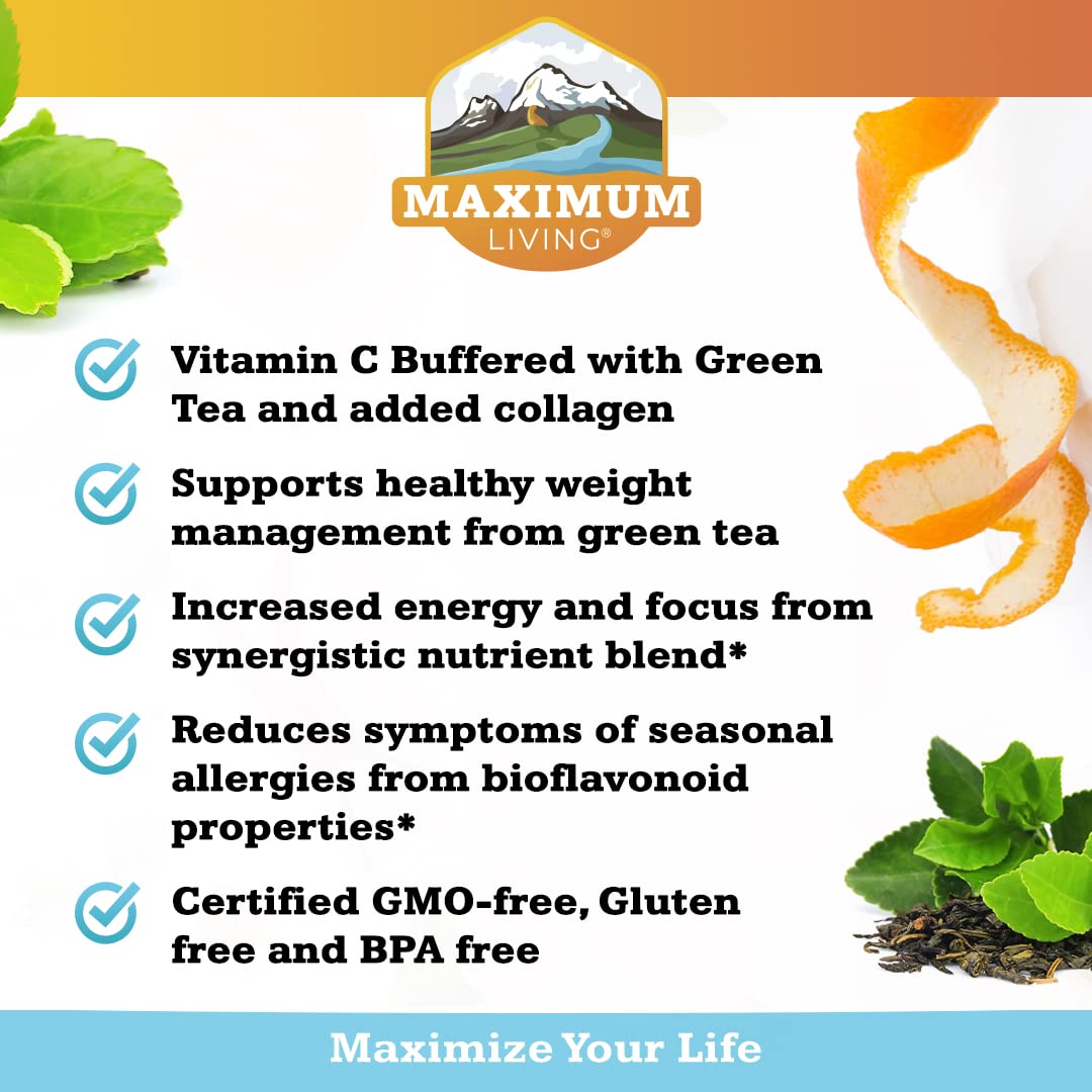Maximum Living Solu-C with Green Tea - 120 Capsules | Vitamin C & Bioflavonoids