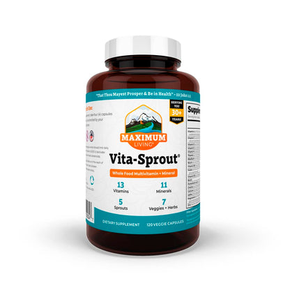 Maximum Living Vita-Sprout Whole-Food Multivitamin & Phytonutrient Blend - 120 Capsules