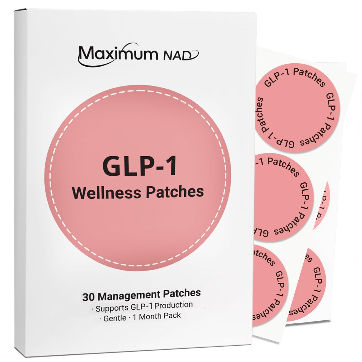 Maximum NAD GLP-1 Wellness Patches – 30 Count | Natural Ingredients, Easy to Remove